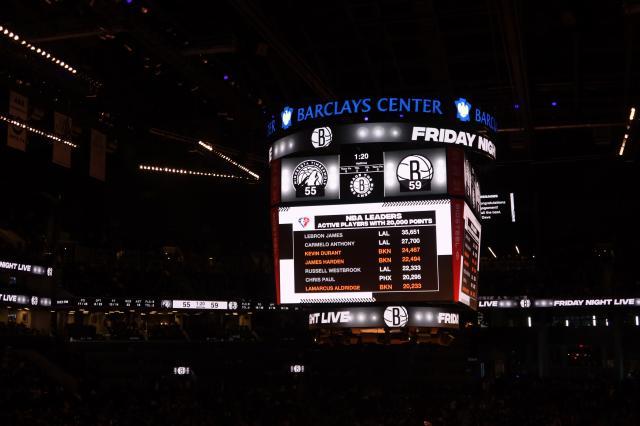 PG游戏官网-【现场】五人上双篮网主场擒狼 KD无解中投杀死比赛